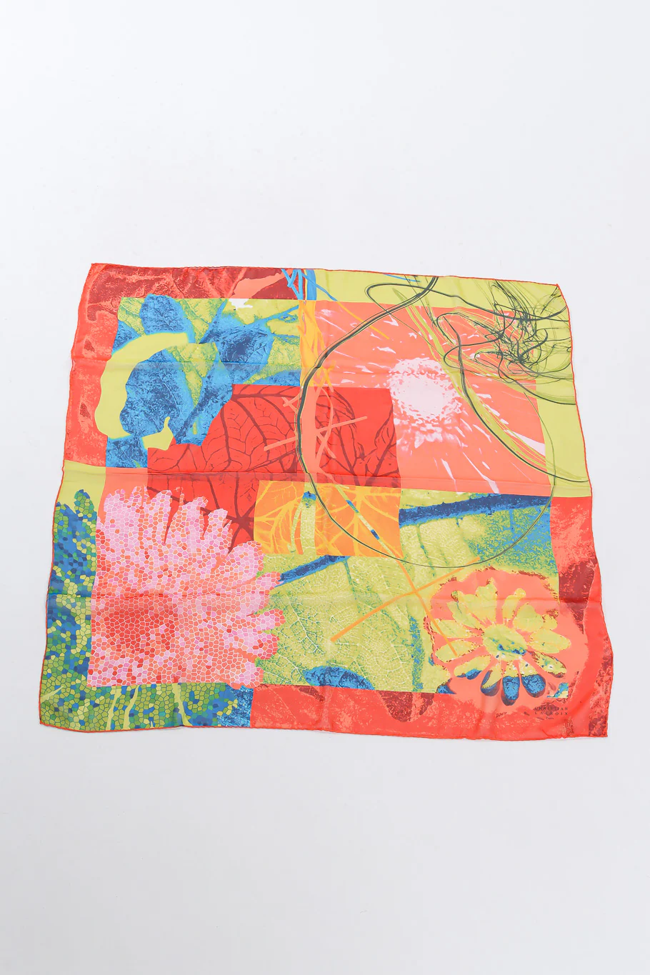 Abstract Print Silk Scarf - Image 4