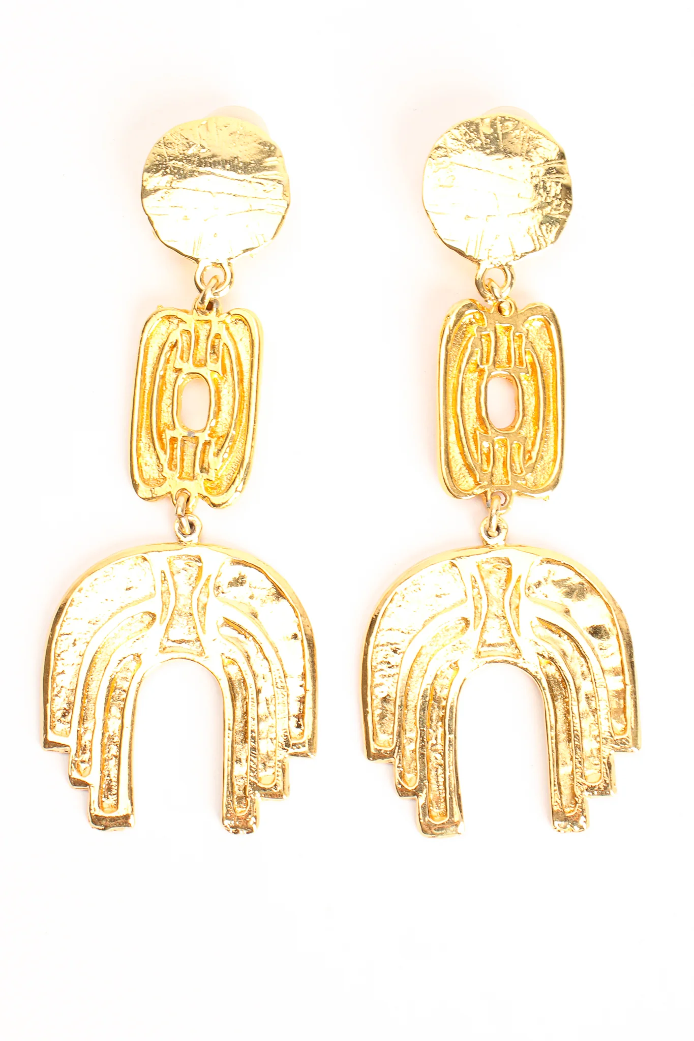 Abstract Saddle Drop Earrings - Image 2