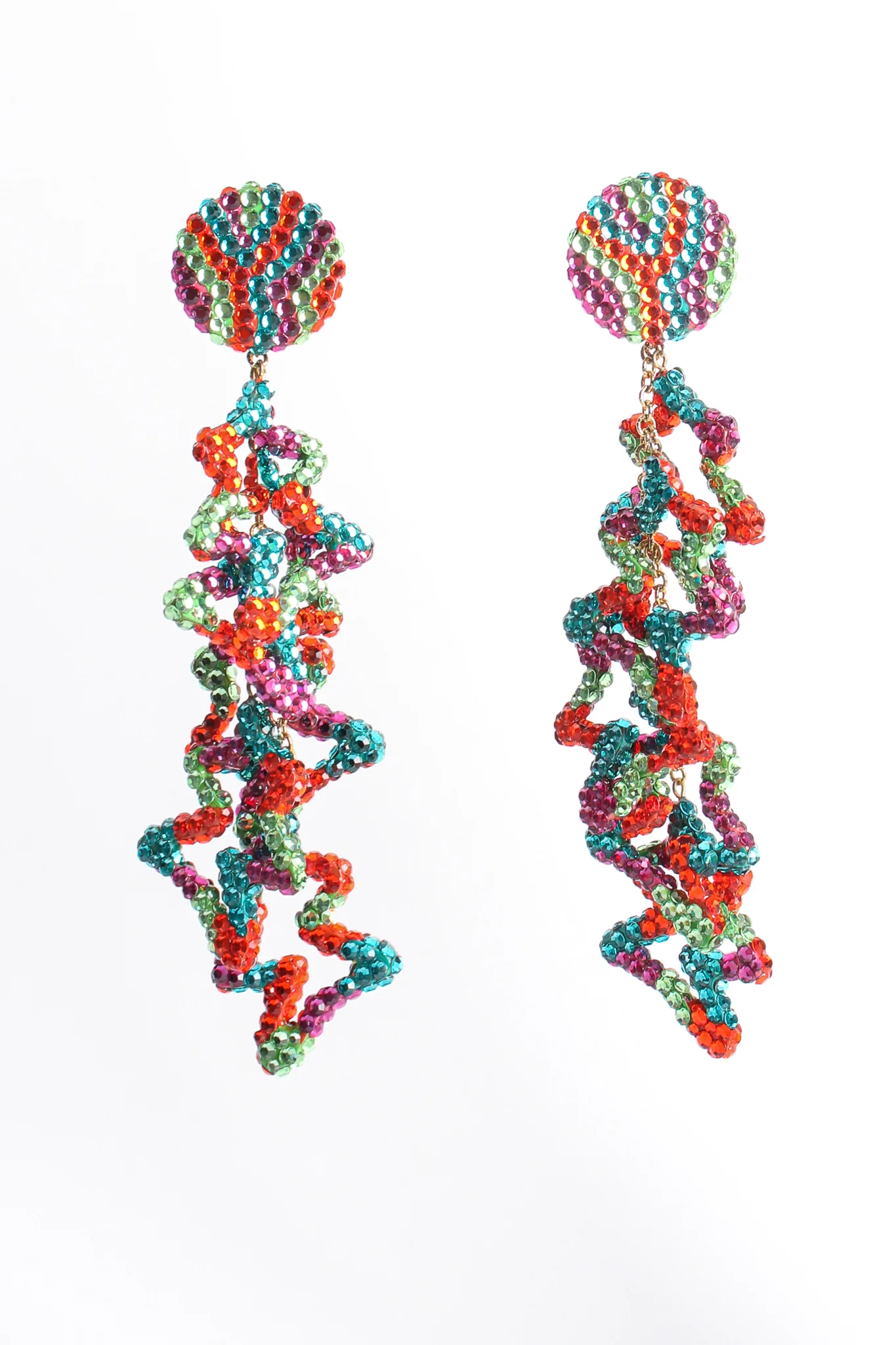 Abstract Rhinestone Drop Earrings
