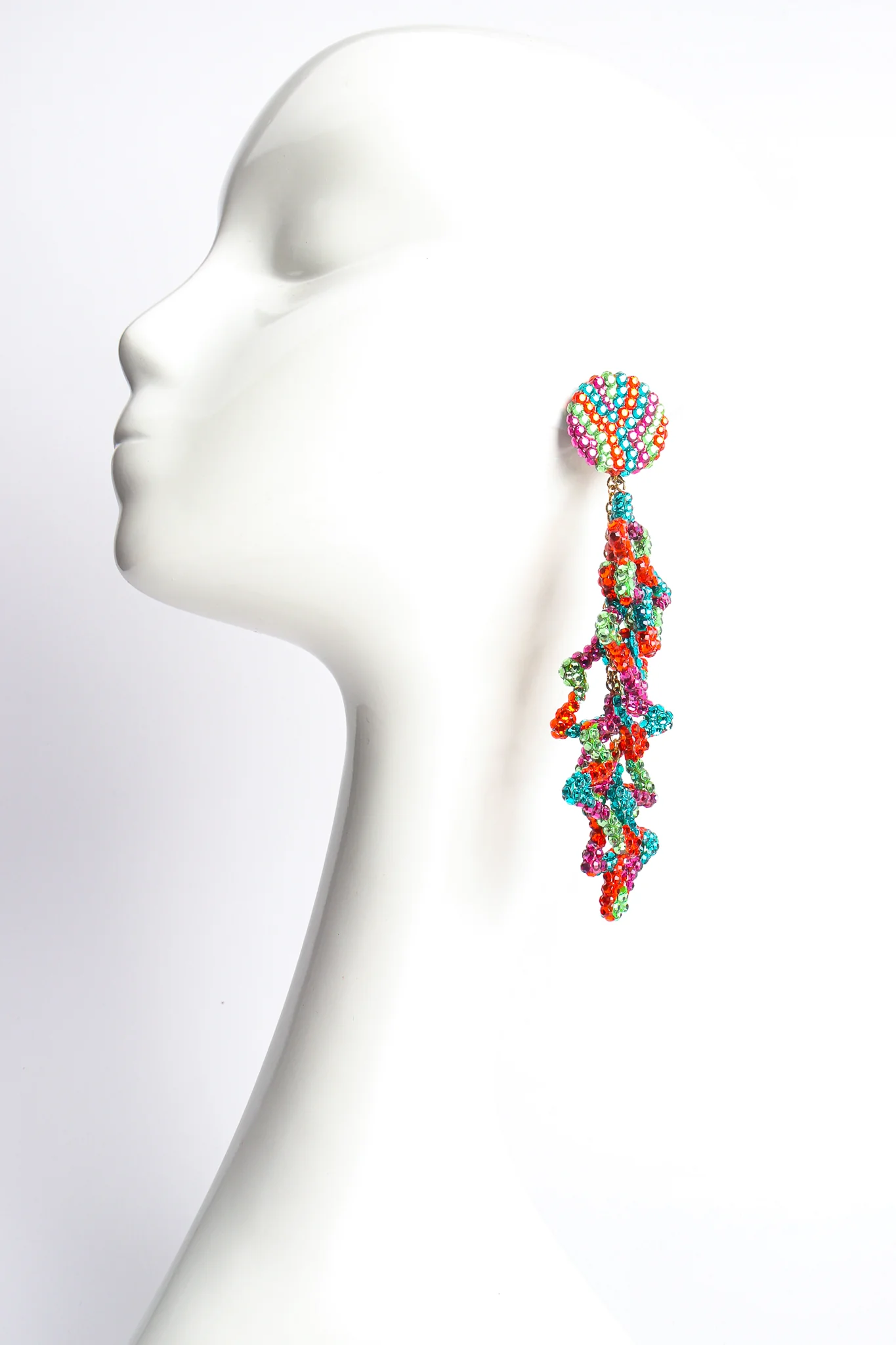 Abstract Rhinestone Drop Earrings - Image 2