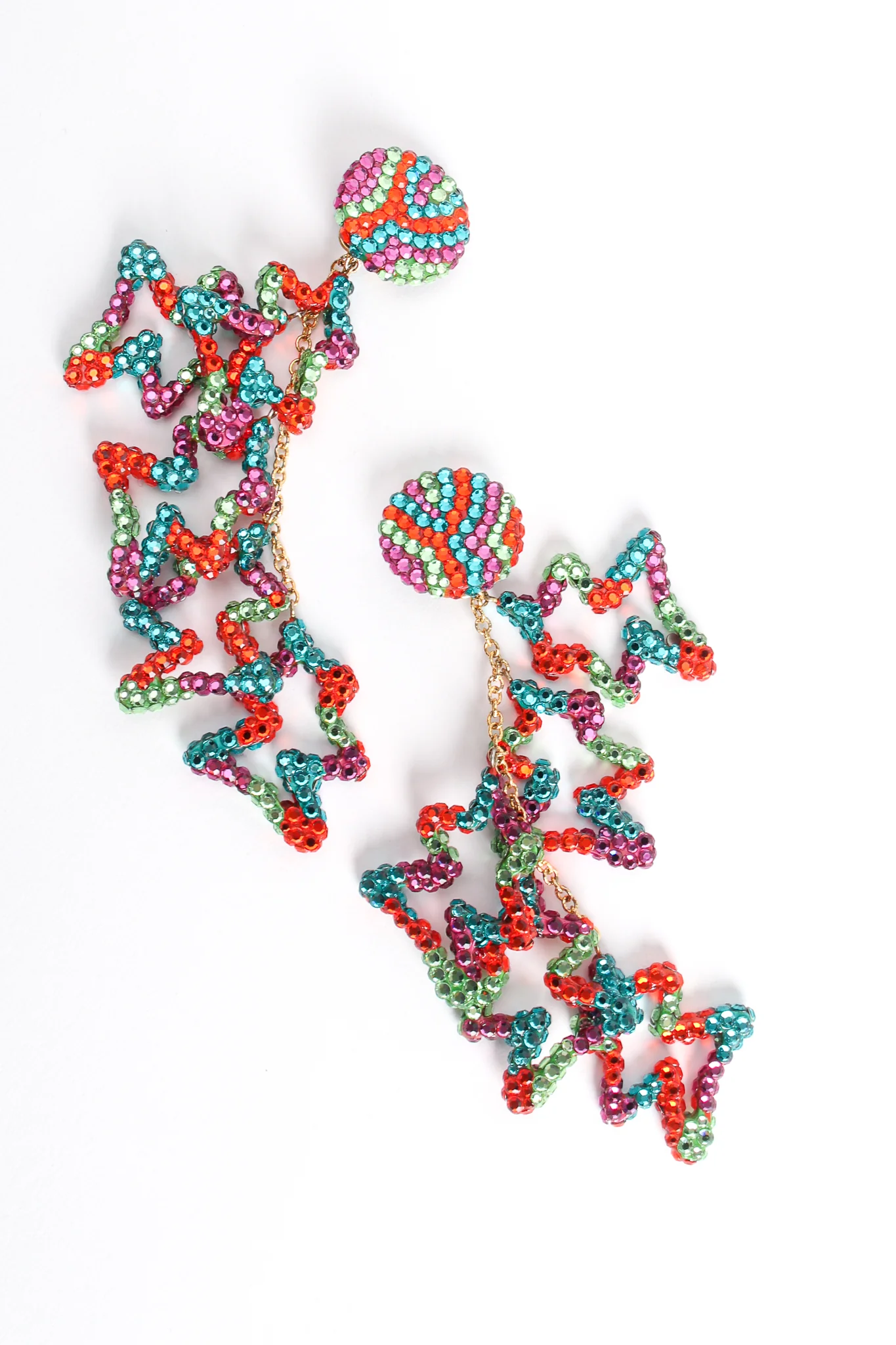 Abstract Rhinestone Drop Earrings - Image 3