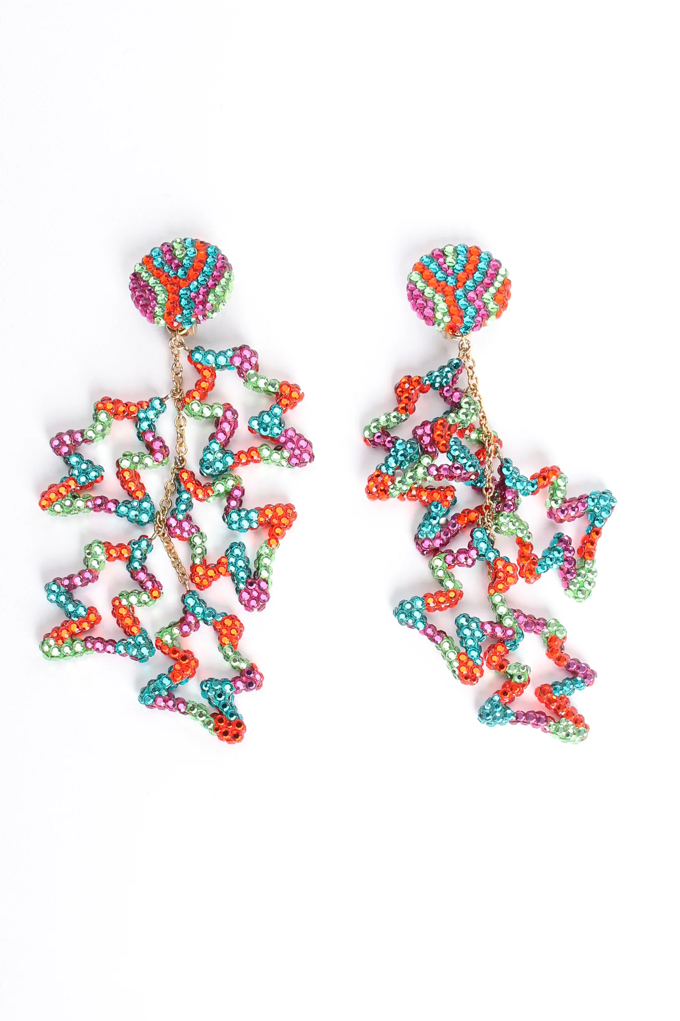 Abstract Rhinestone Drop Earrings - Image 4