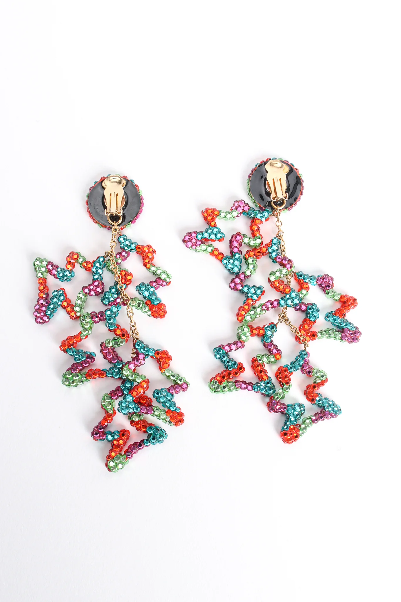Abstract Rhinestone Drop Earrings - Image 5