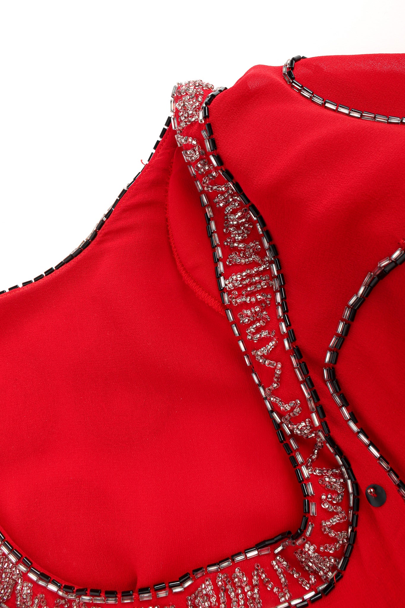 Abstract Sequin Bead Shift Dress - Image 8