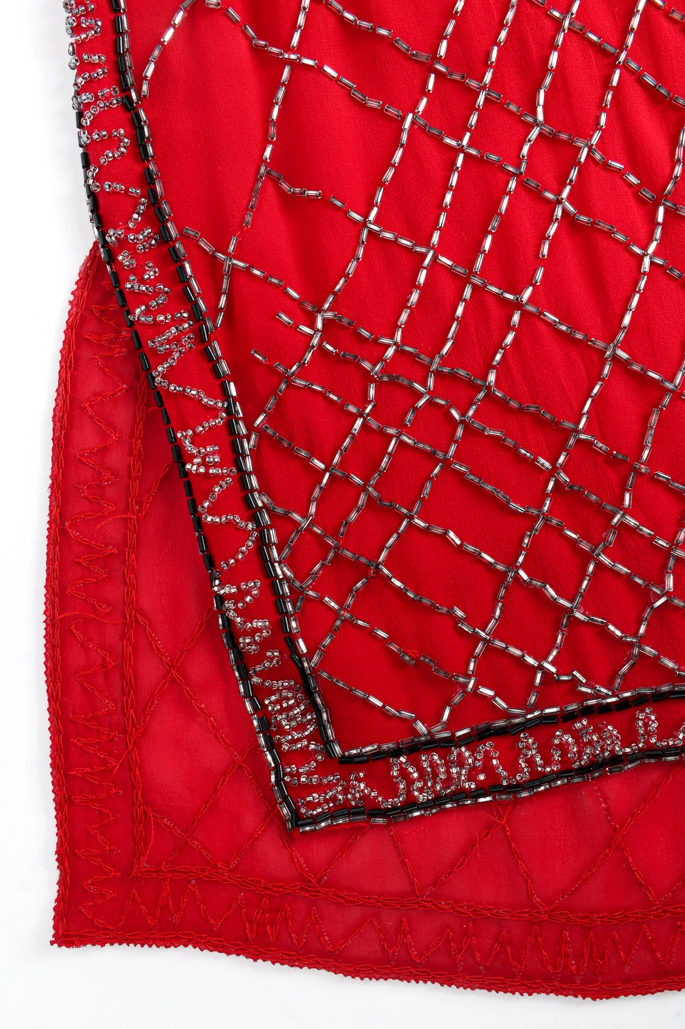 Abstract Sequin Bead Shift Dress - Image 9