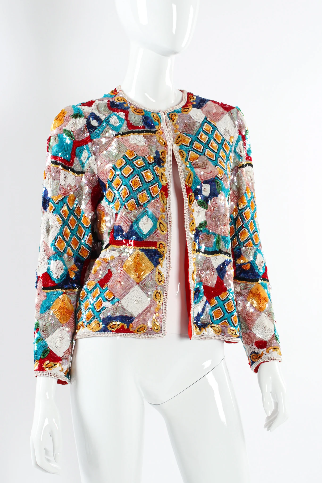 Abstract Sequin & Pearl Bead Jacket - Image 2