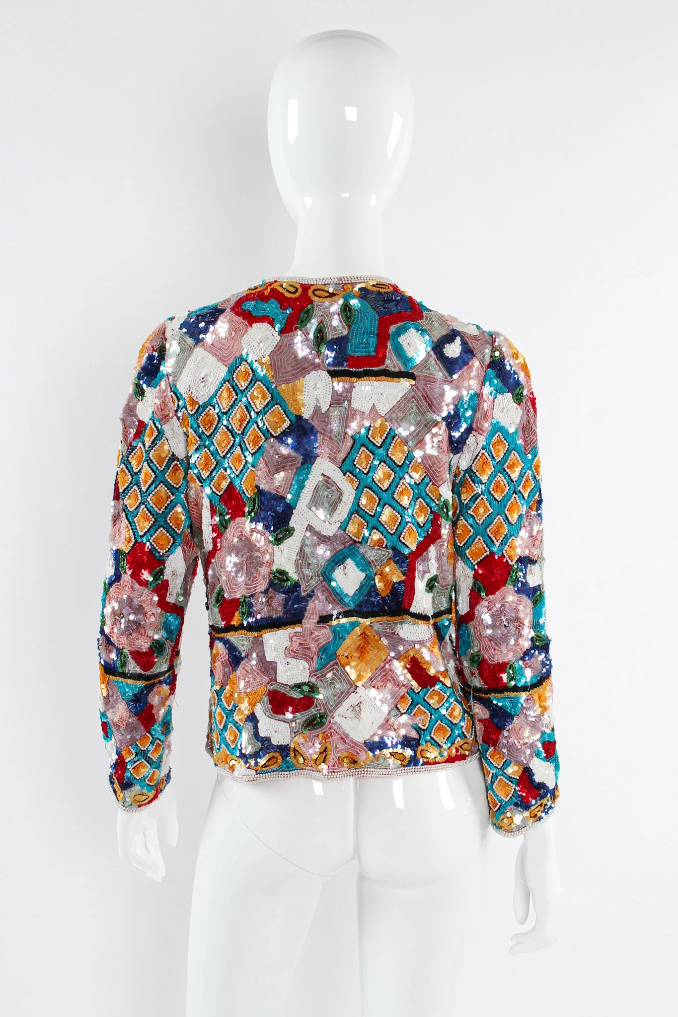 Abstract Sequin & Pearl Bead Jacket - Image 3