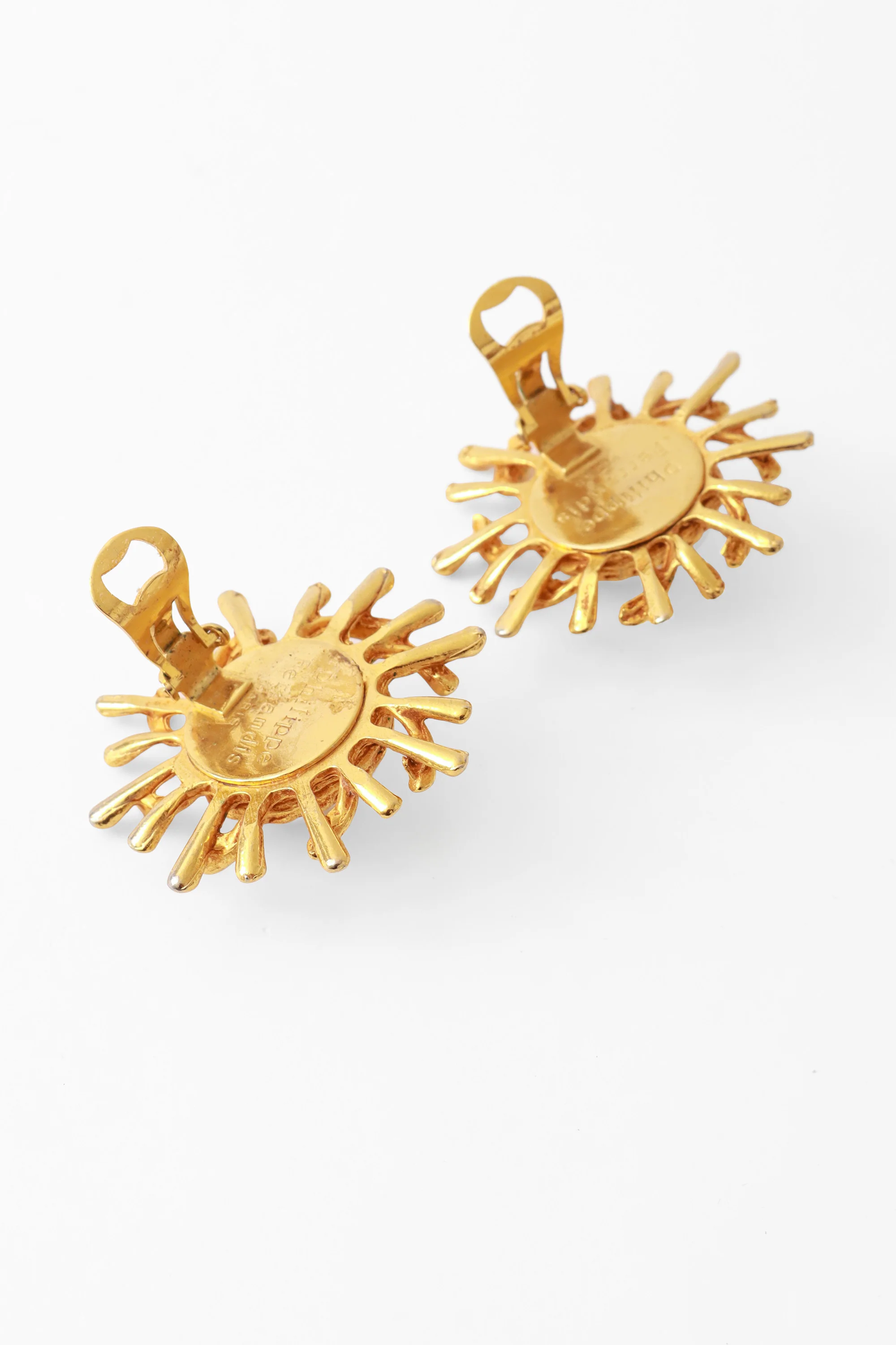 Abstract Sun Pearl Button Earrings - Image 4