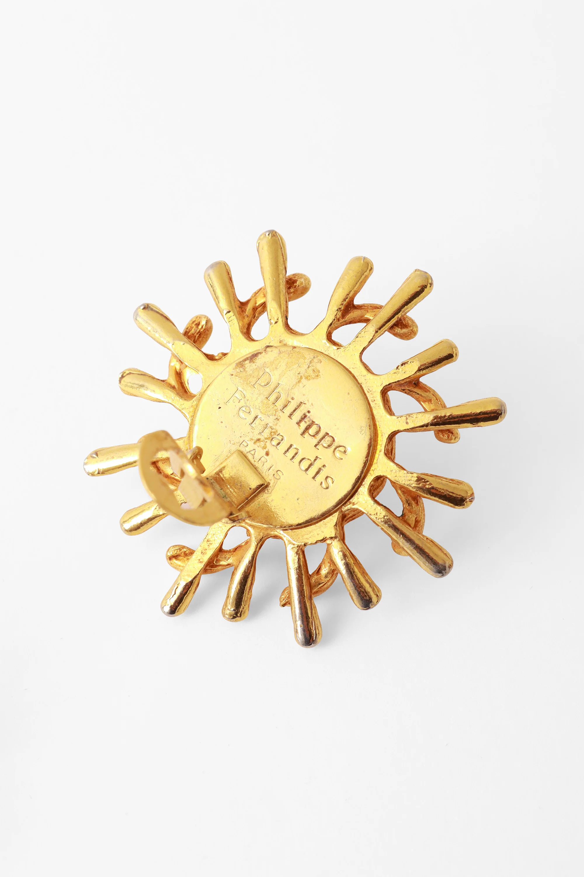 Abstract Sun Pearl Button Earrings - Image 5