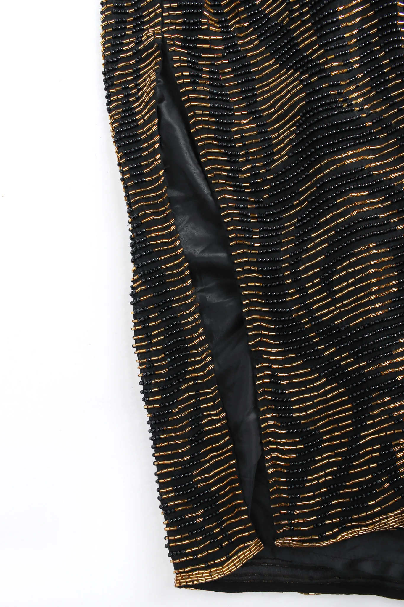 Abstract Swirl Beaded Silk Dress - Image 8
