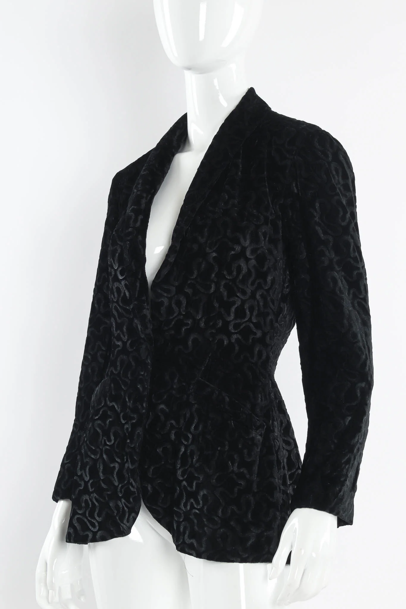 Abstract Swirl Burnout Velvet Blazer - Image 2