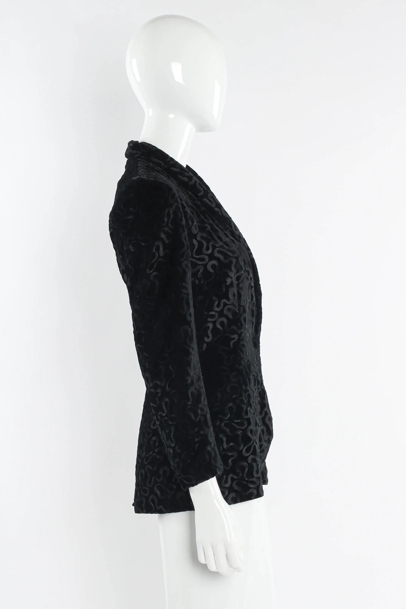 Abstract Swirl Burnout Velvet Blazer - Image 4