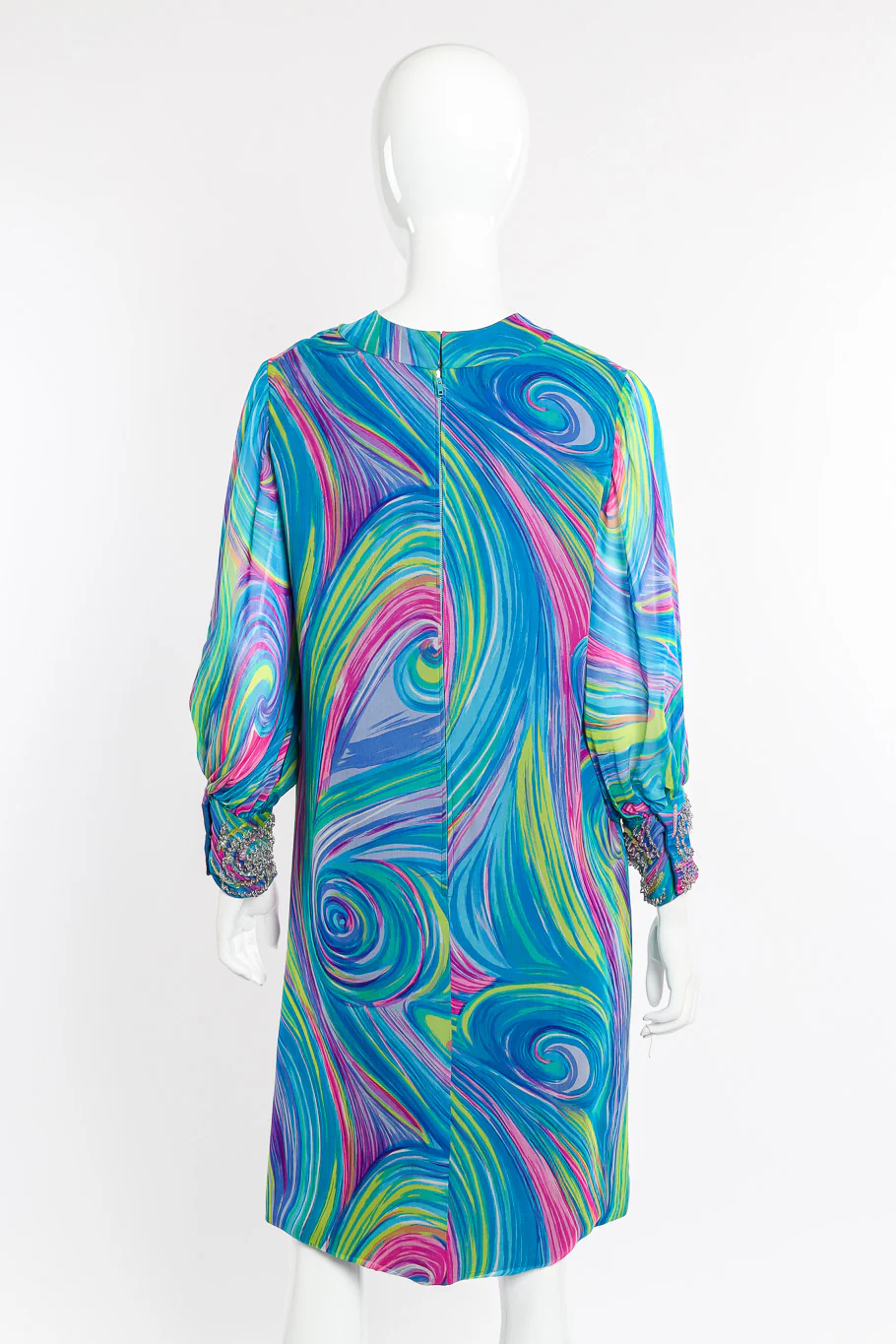 Abstract Swirl Silk Dress - Image 3