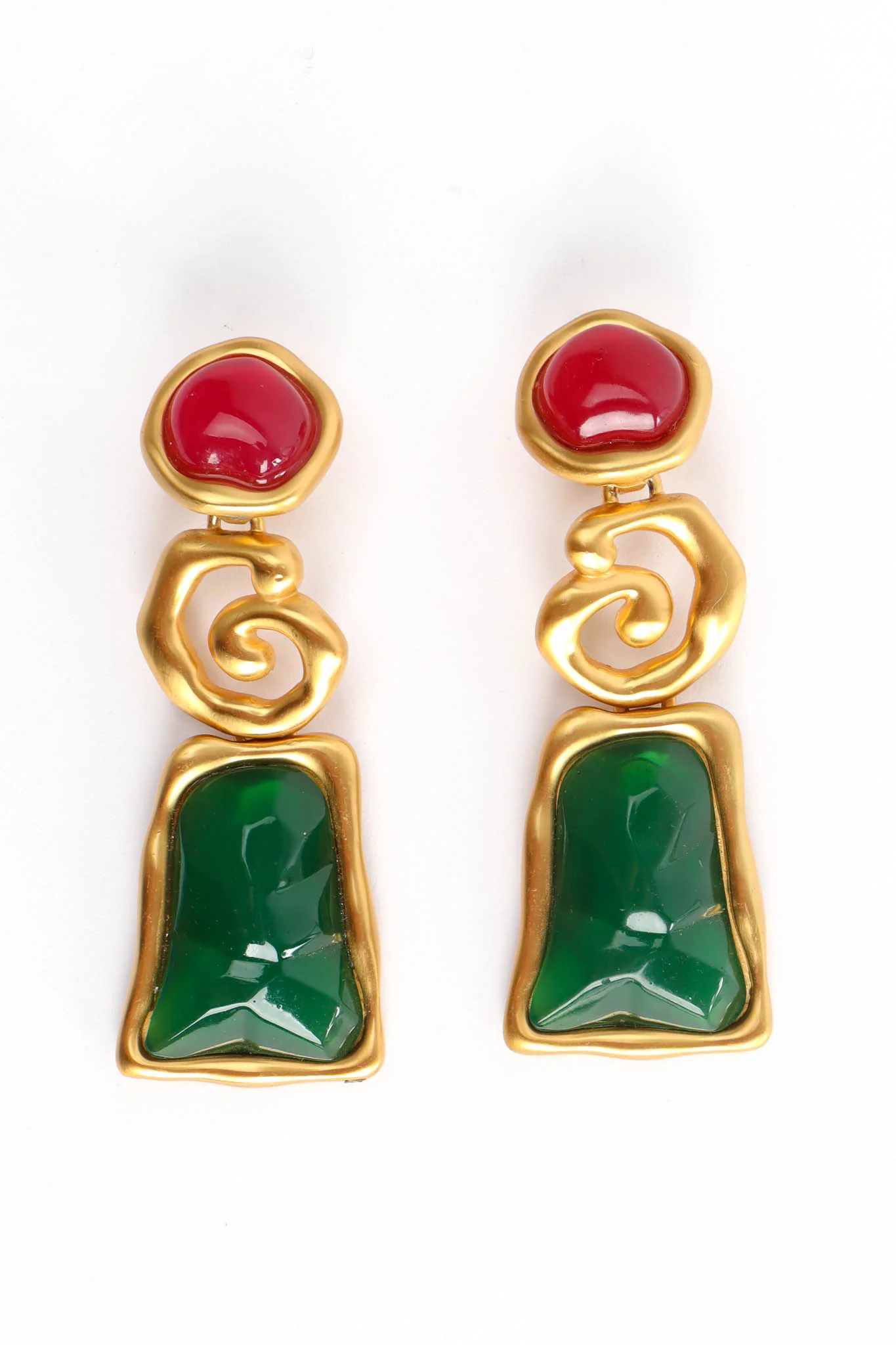 Abstract Swirl Stone Earrings - Image 3