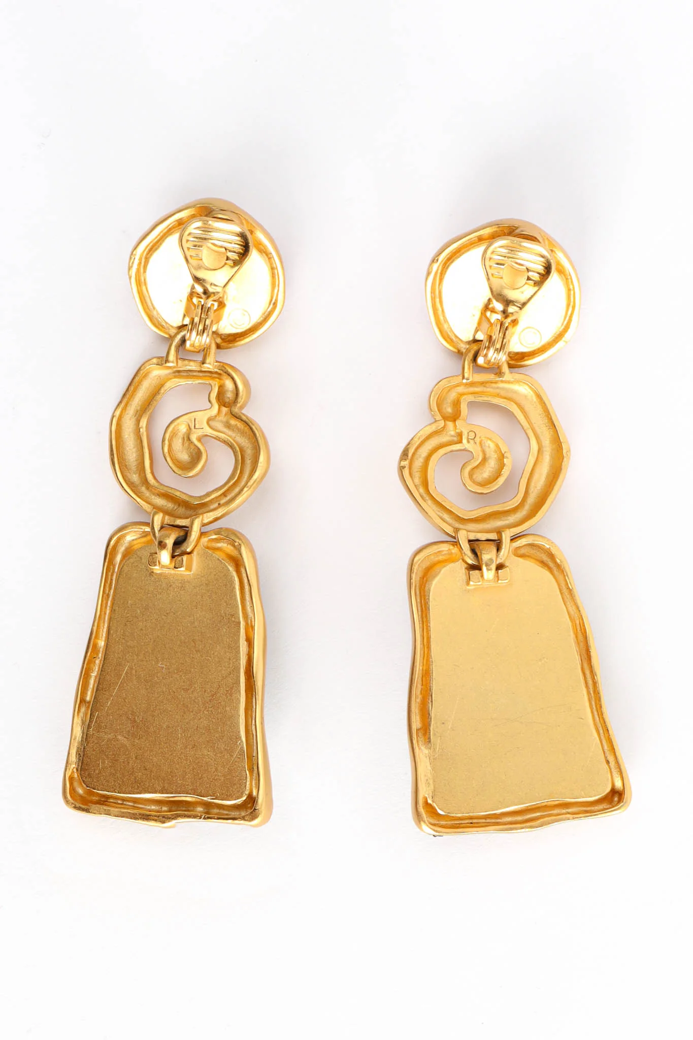 Abstract Swirl Stone Earrings - Image 5