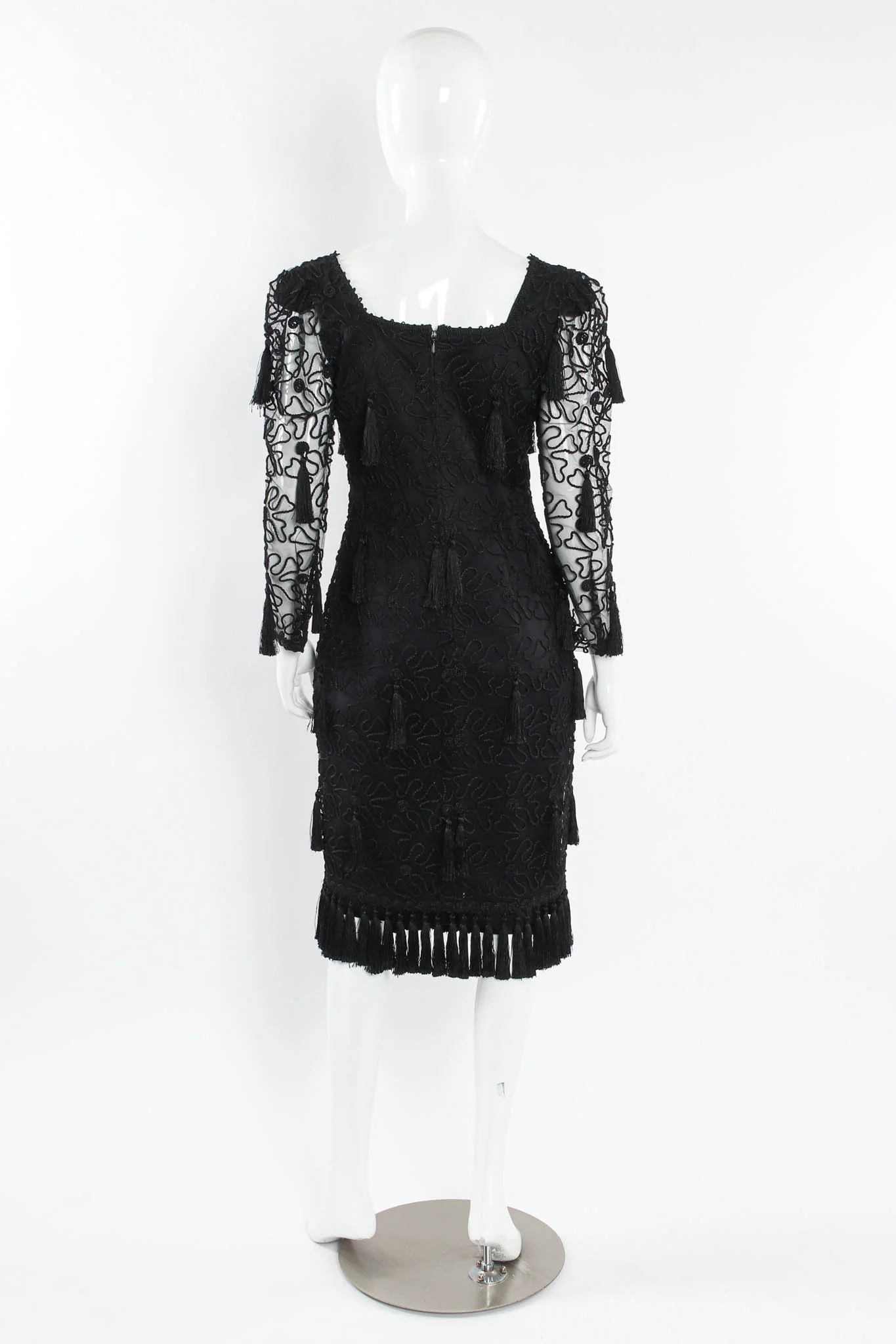 Abstract Embroidered Tassel Dress - Image 3