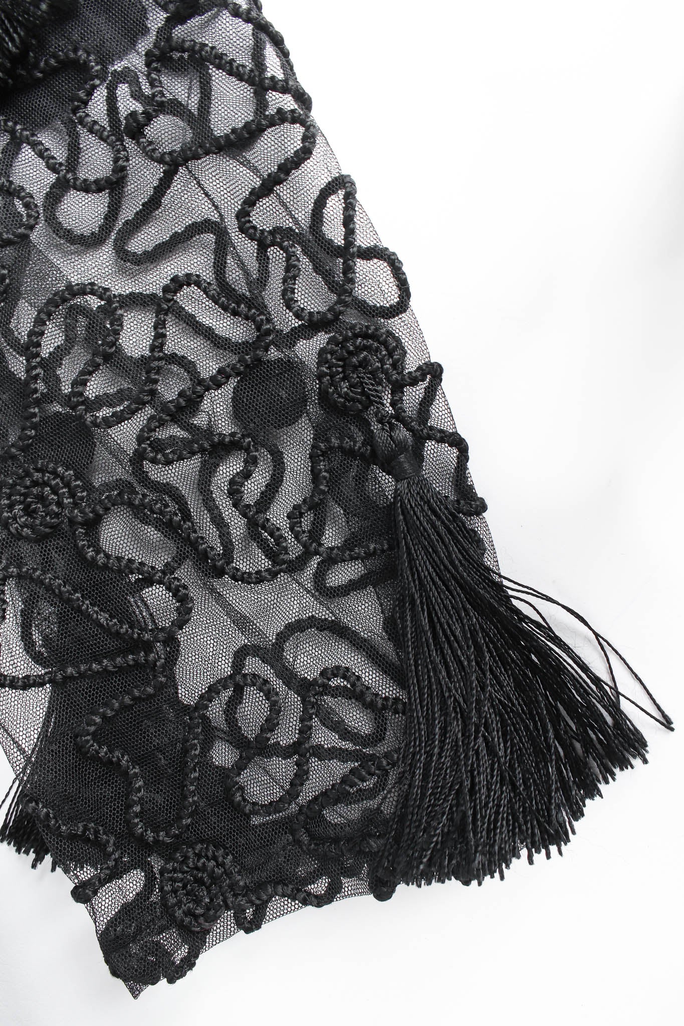 Abstract Embroidered Tassel Dress - Image 5