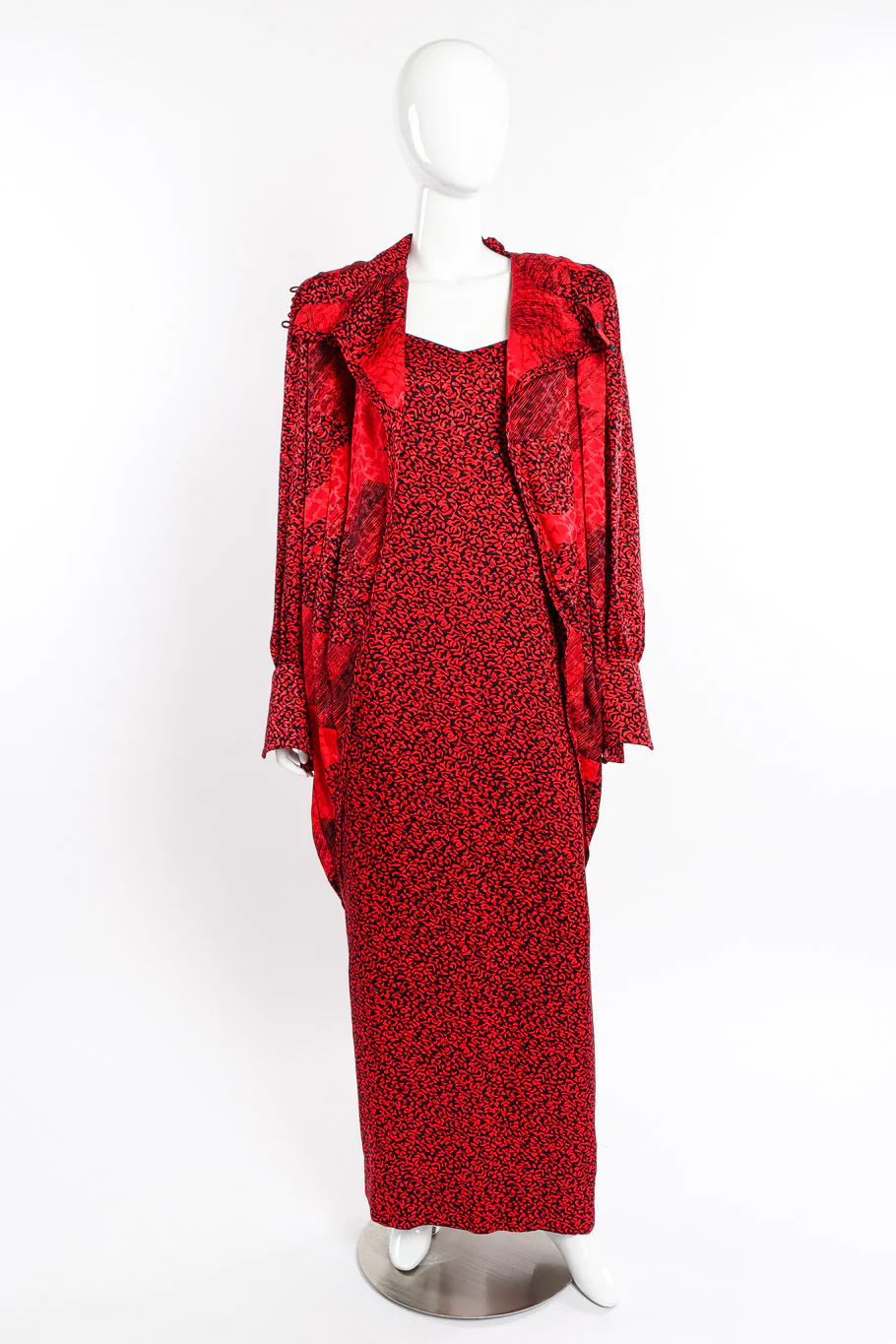 Abstract Wrap Front Jacket & Dress Set - Image 3