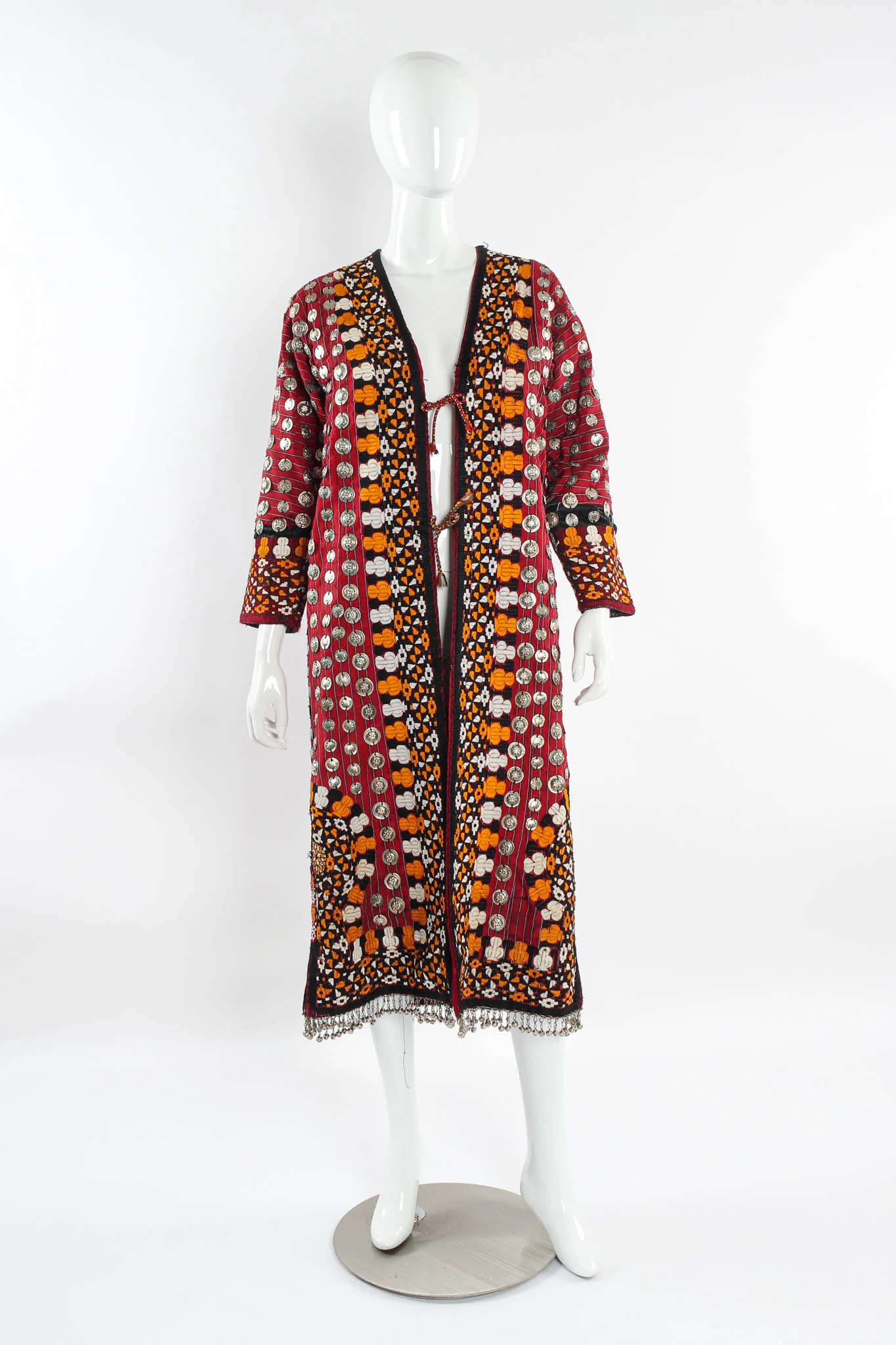 Afghan Embroidered Coin Charm Bell Coat
