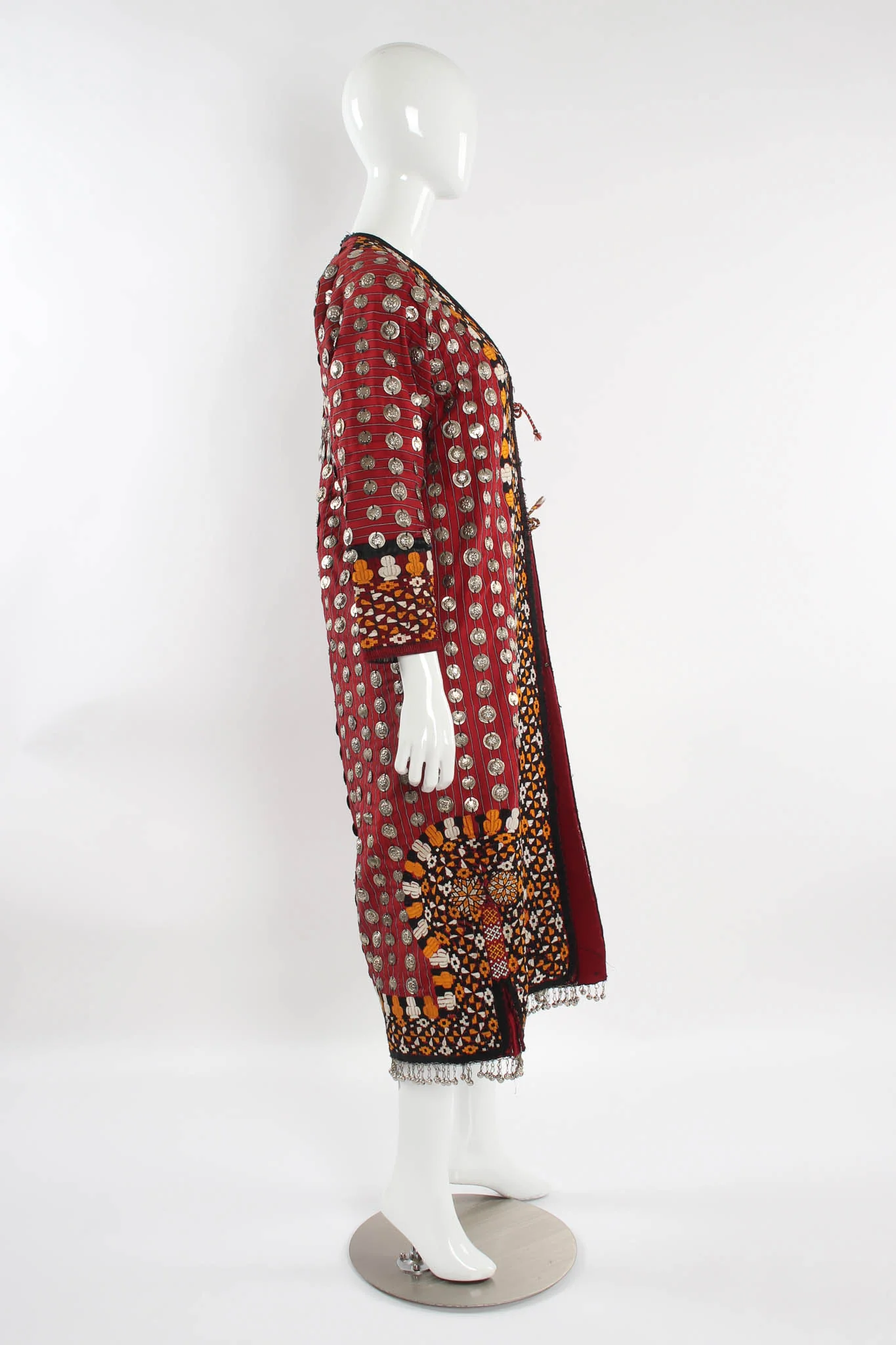 Afghan Embroidered Coin Charm Bell Coat - Image 3