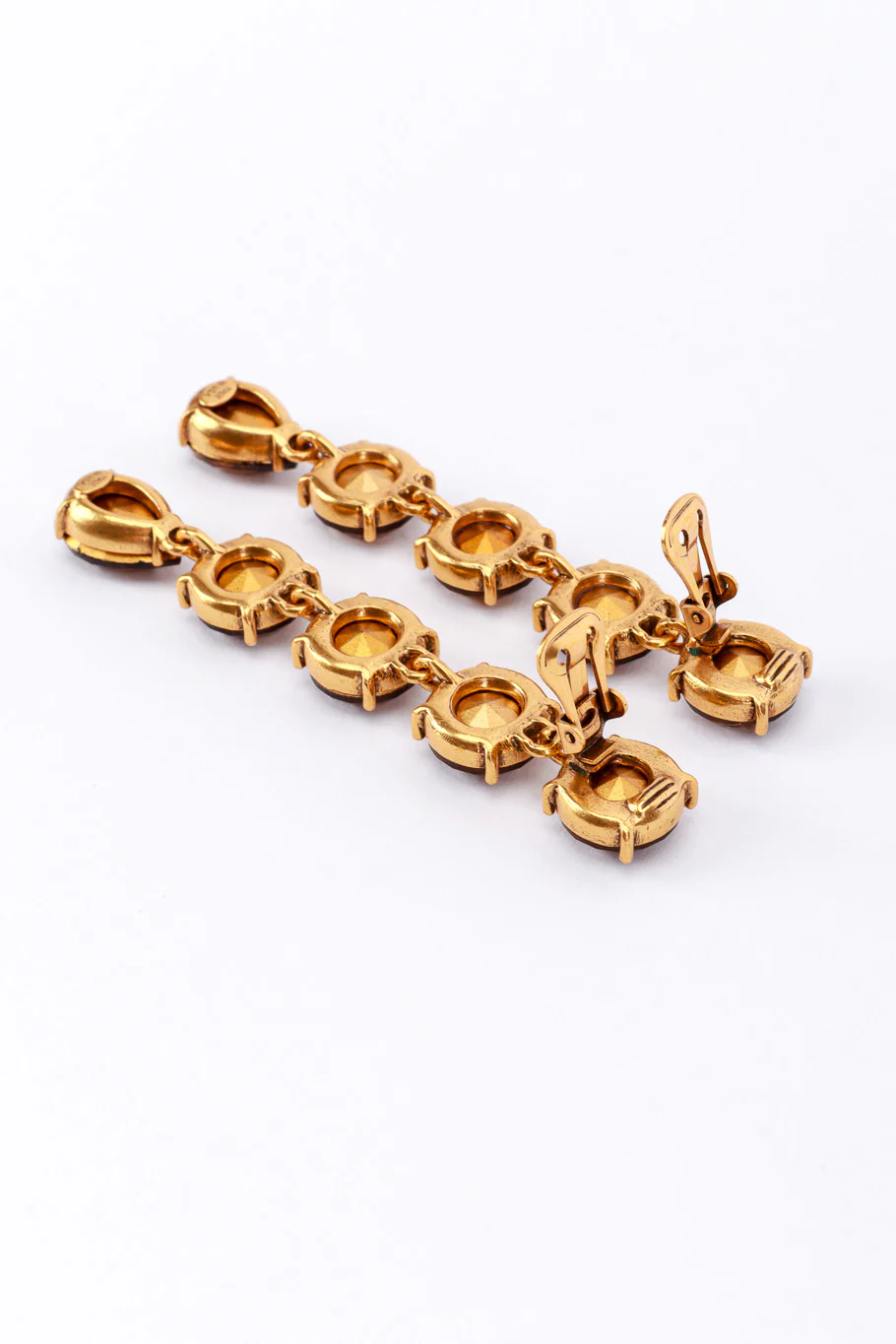Amber Crystal Drop Earrings - Image 4