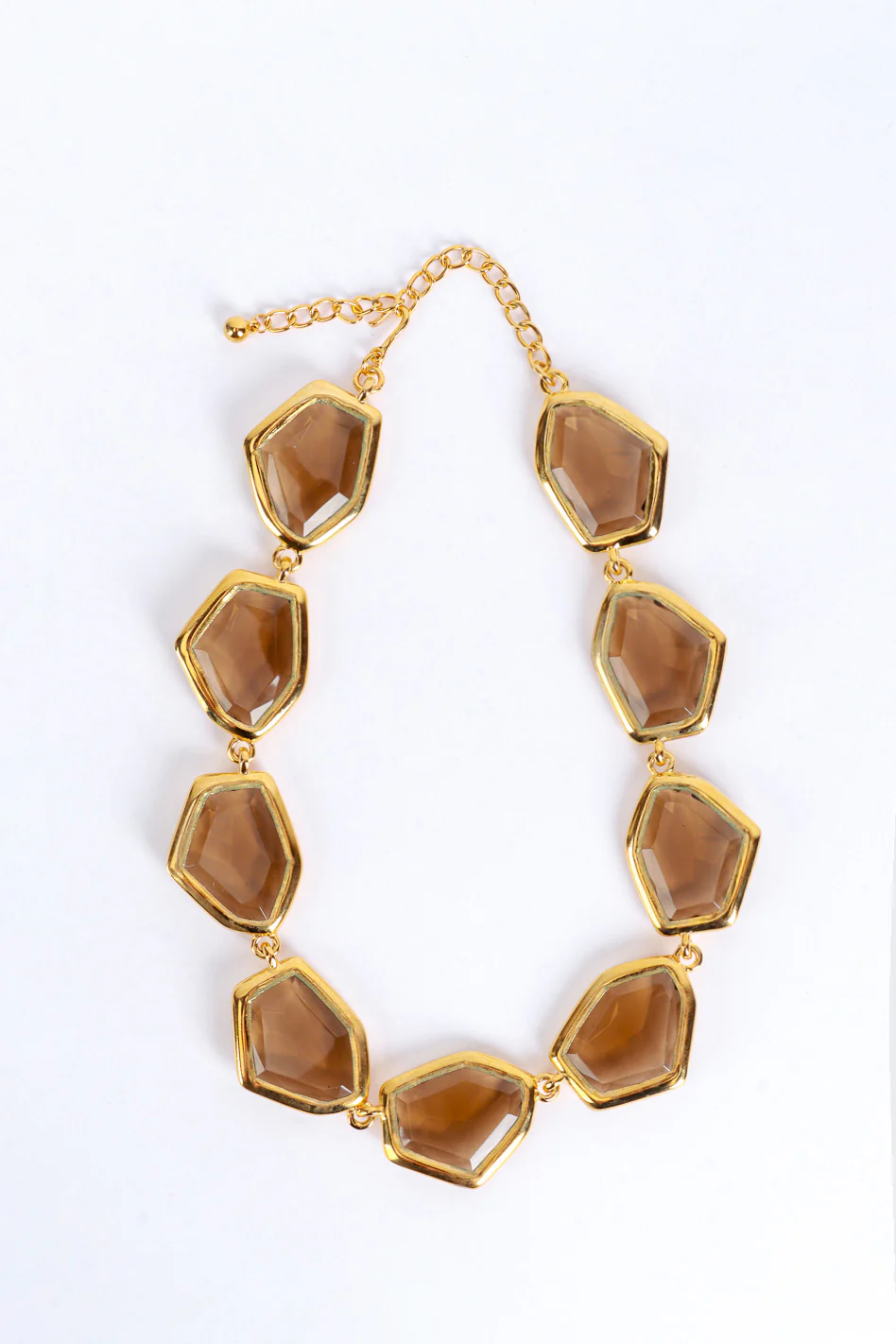 Amber Geometric Crystal Collar Necklace