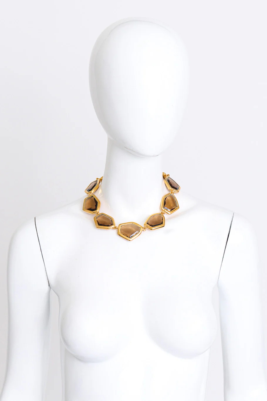 Amber Geometric Crystal Collar Necklace - Image 2