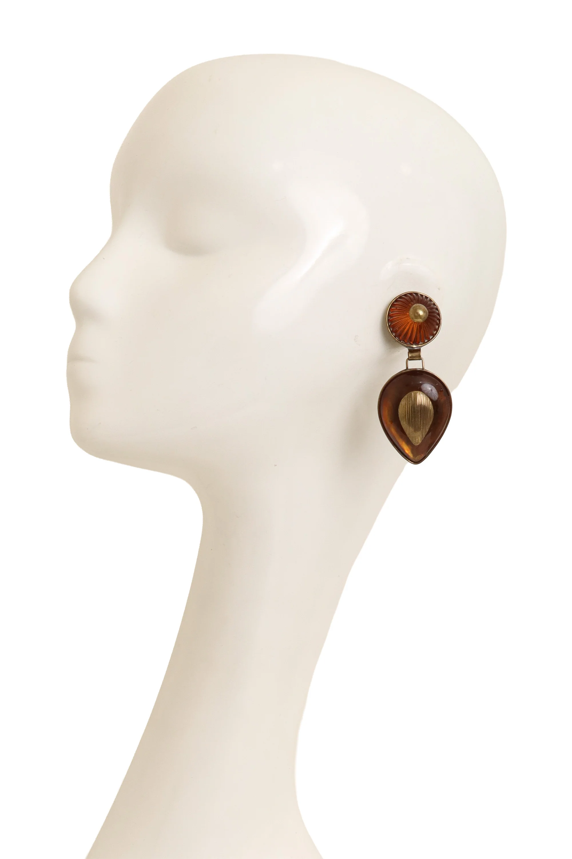 Amber Resin Drop Earrings - Image 2