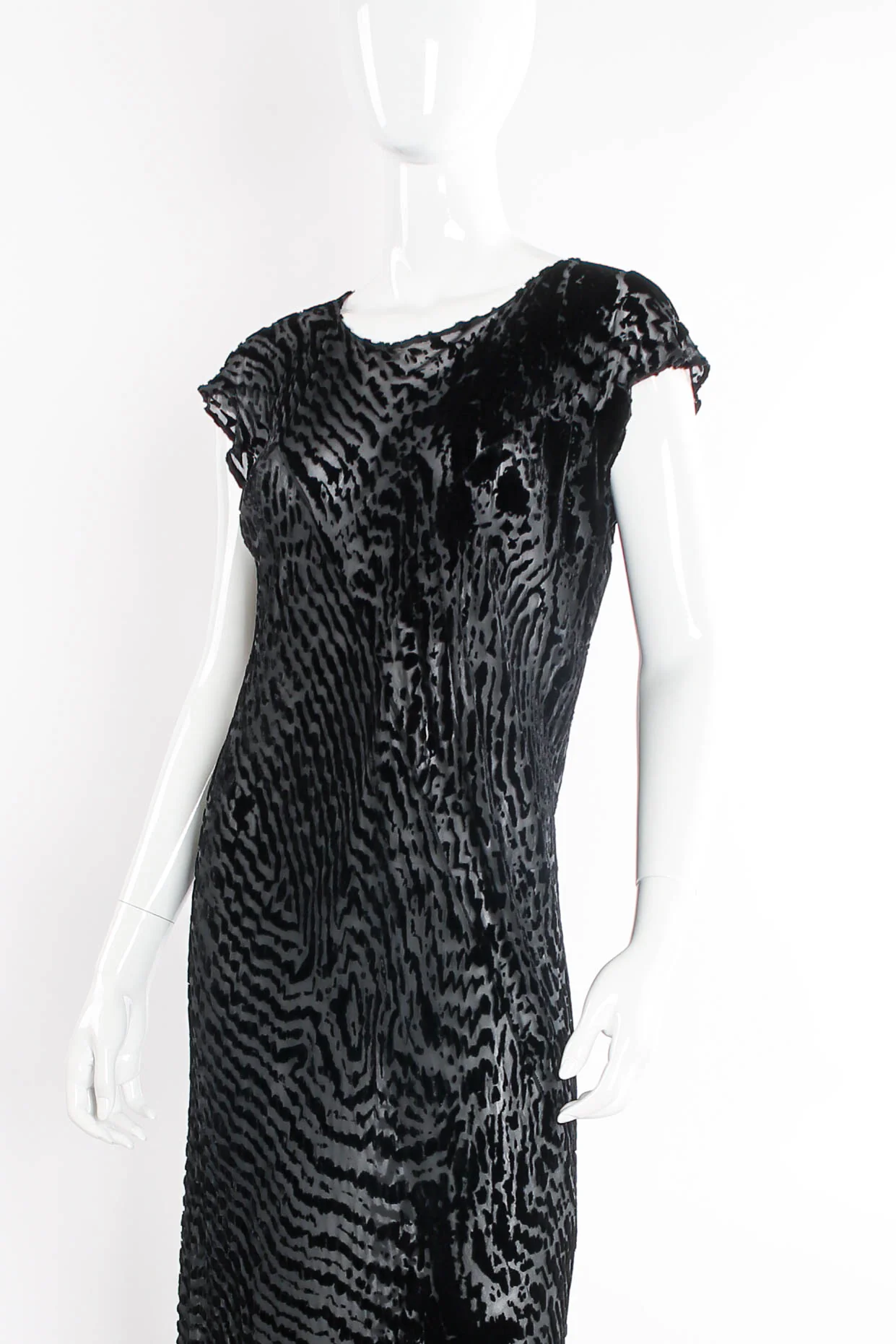 Animal Print Silk Velvet Burnout Dress