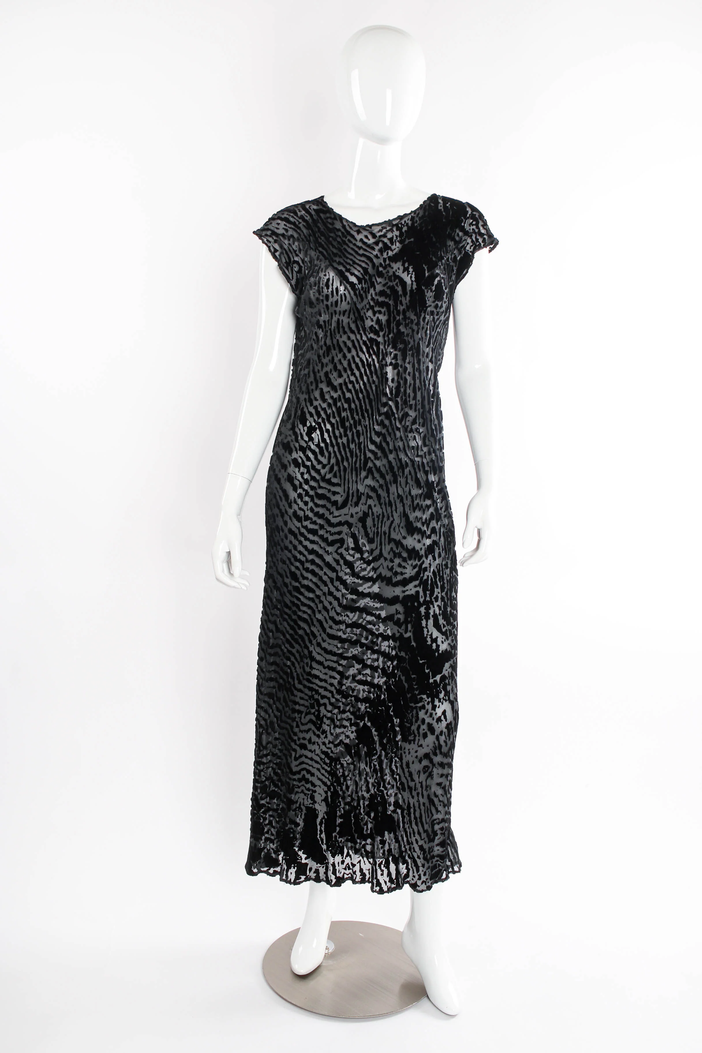 Animal Print Silk Velvet Burnout Dress - Image 2