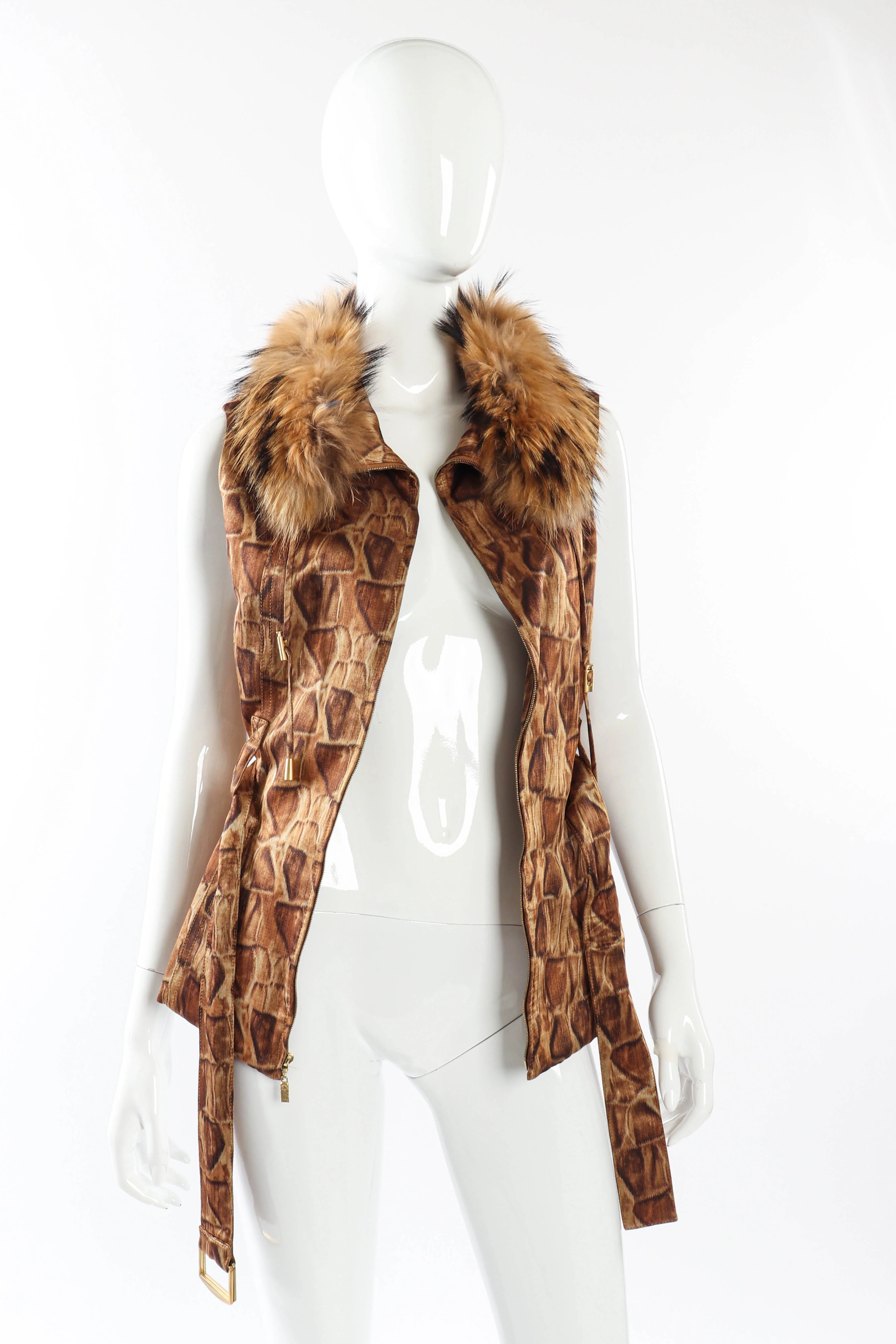Animal Print Fur Vest - Image 6
