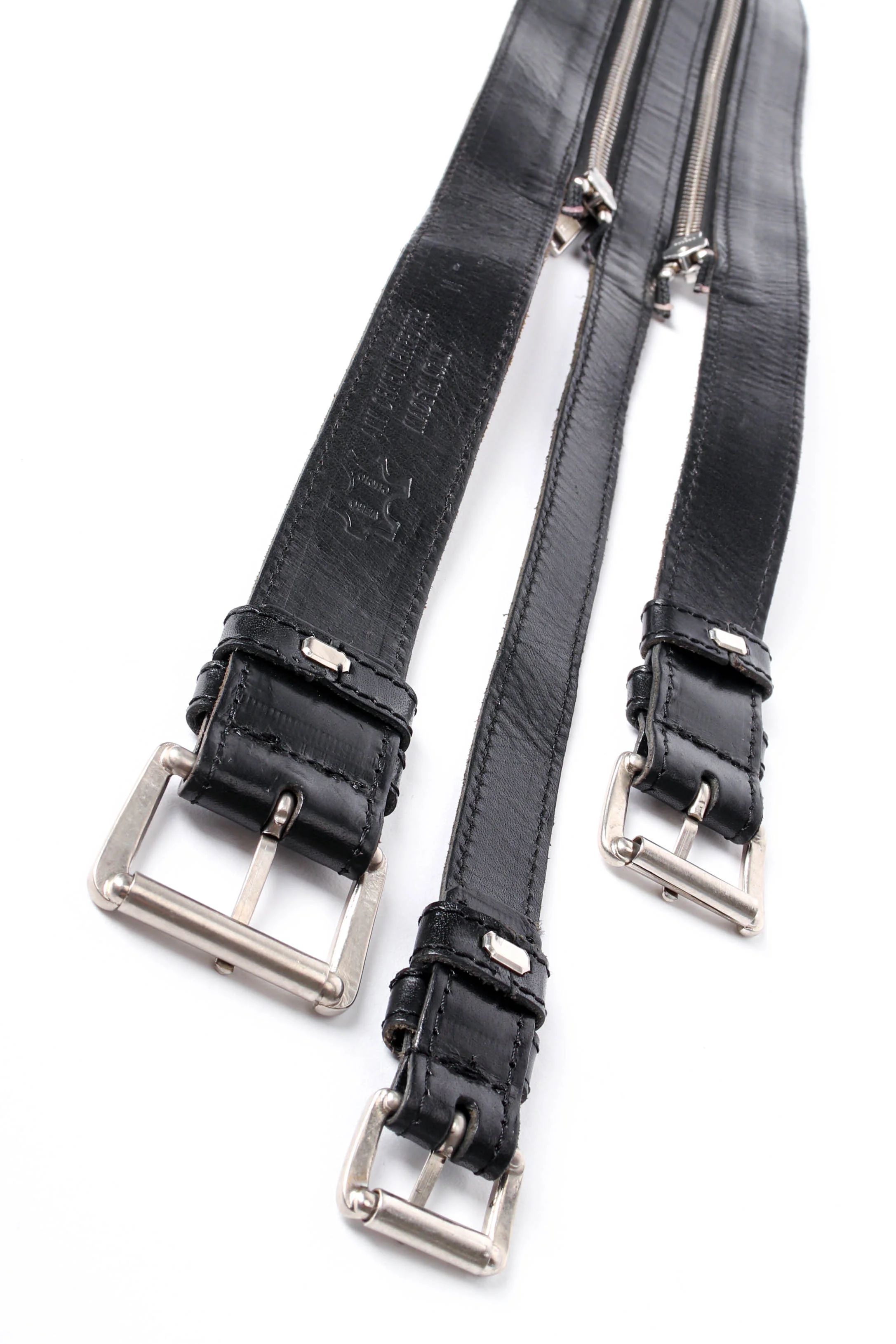 Three-Strand Leather Zipper Belt - Image 7
