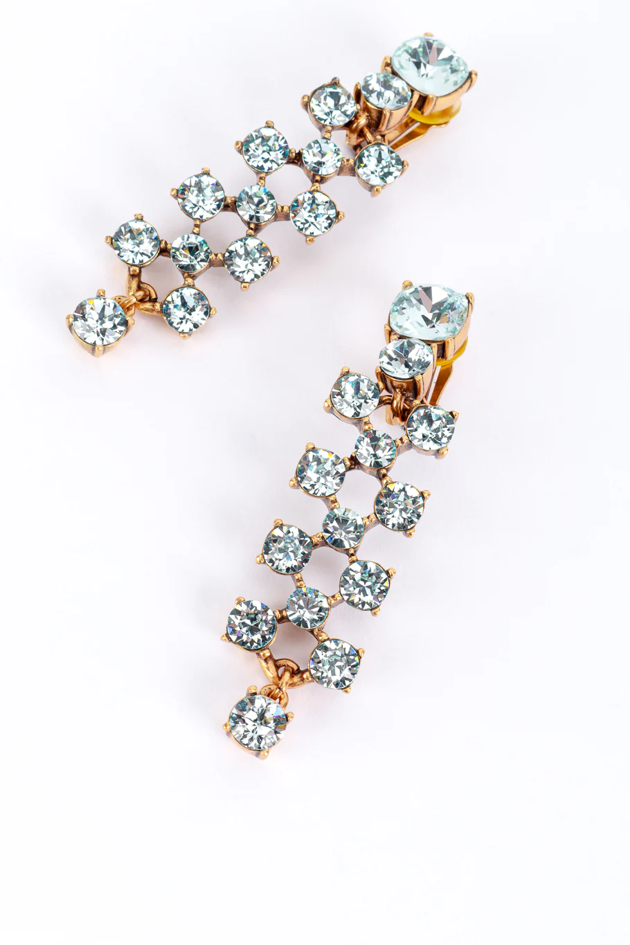 Aquamarine Crystal Lattice Drop Earrings - Image 3