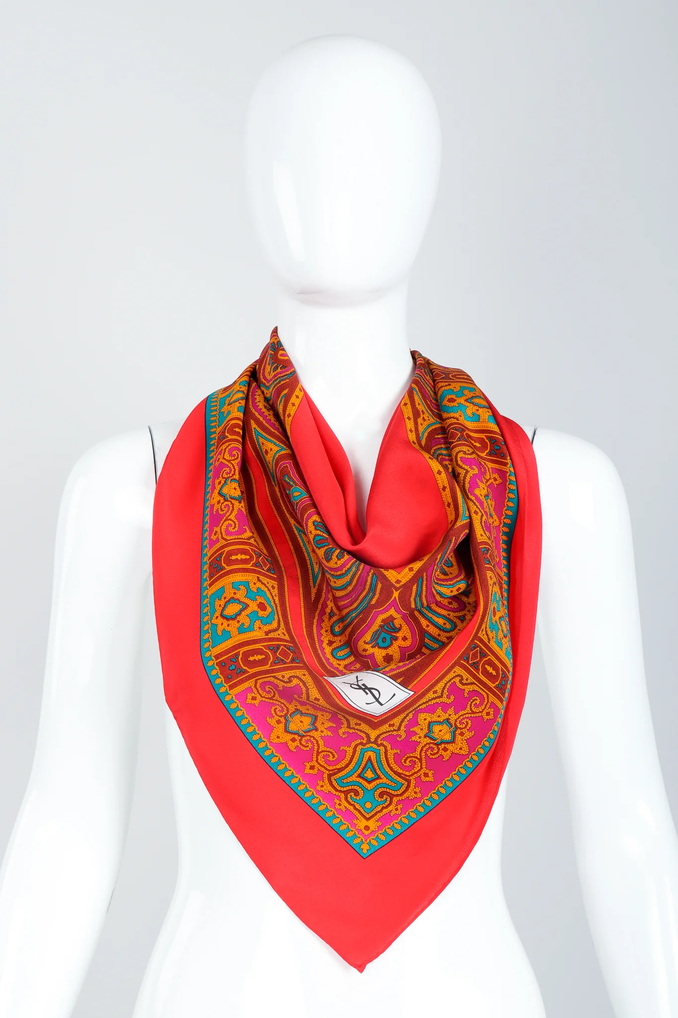 Arabesque Border Crepe Scarf - Image 4