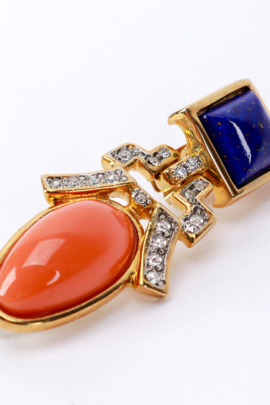 Art Deco Cabochon Drop Earrings - Image 4