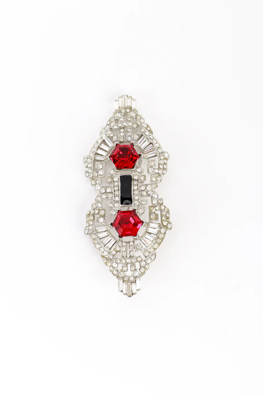 Art Deco Crystal Bar Brooch