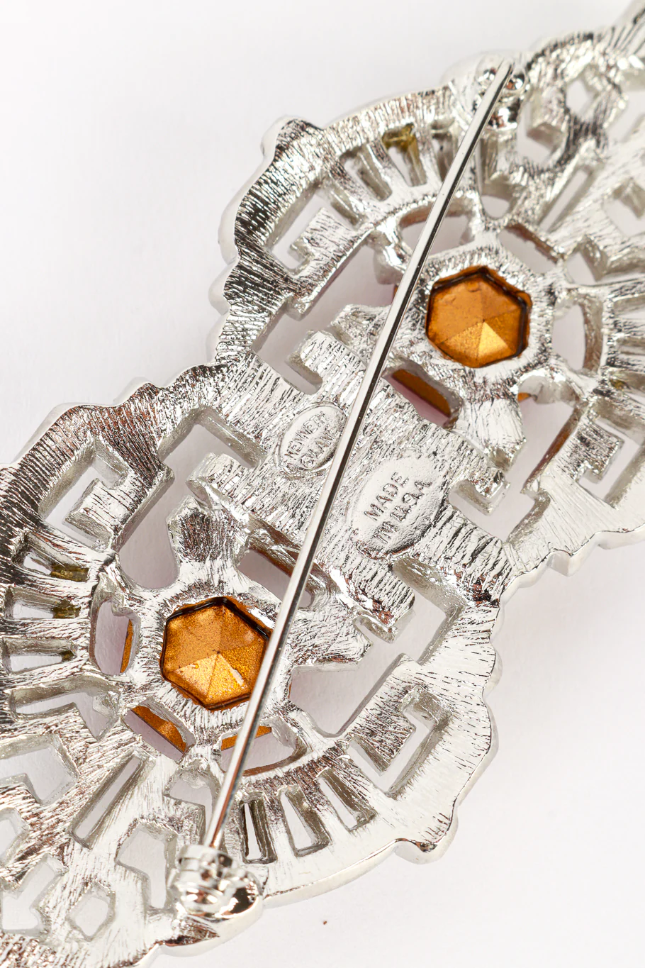 Art Deco Crystal Bar Brooch - Image 5