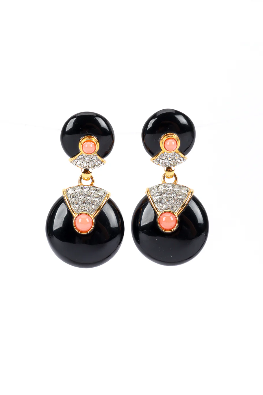 Art Deco Disc Drop Earrings