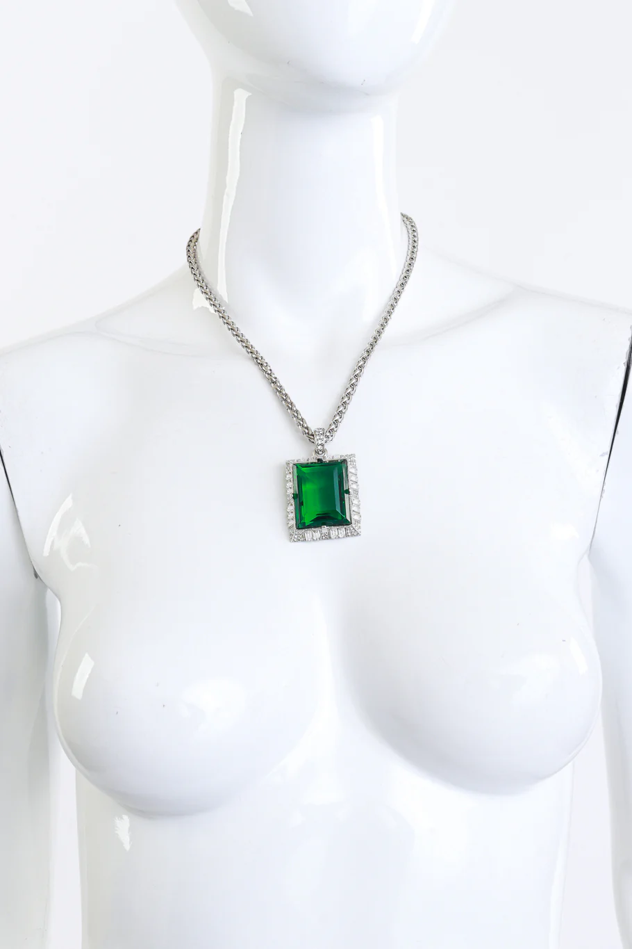 Art Deco Emerald Pendant Necklace - Image 2