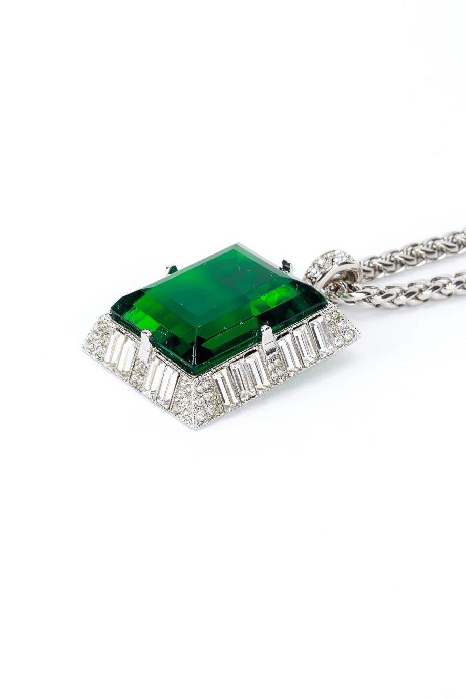 Art Deco Emerald Pendant Necklace - Image 7