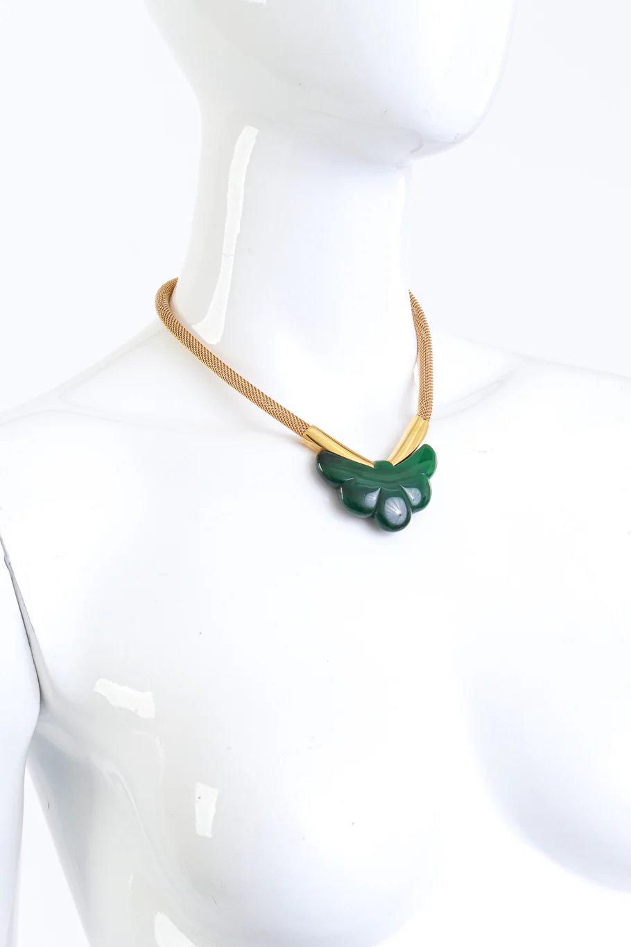 Art Deco Fan Mesh Collar Necklace - Image 2