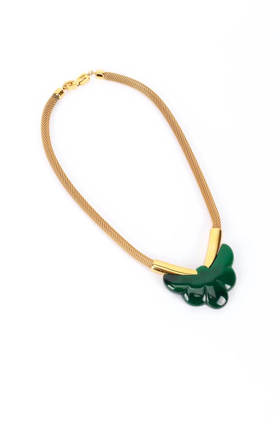 Art Deco Fan Mesh Collar Necklace - Image 3