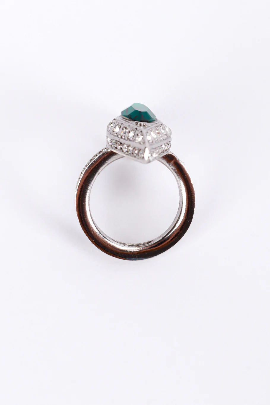 Art Deco Navette Crystal Cocktail Ring - Image 4