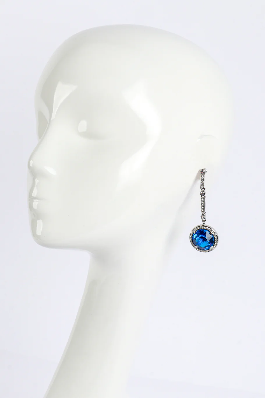 Art Deco Tavernier Blue Drop Earrings - Image 2