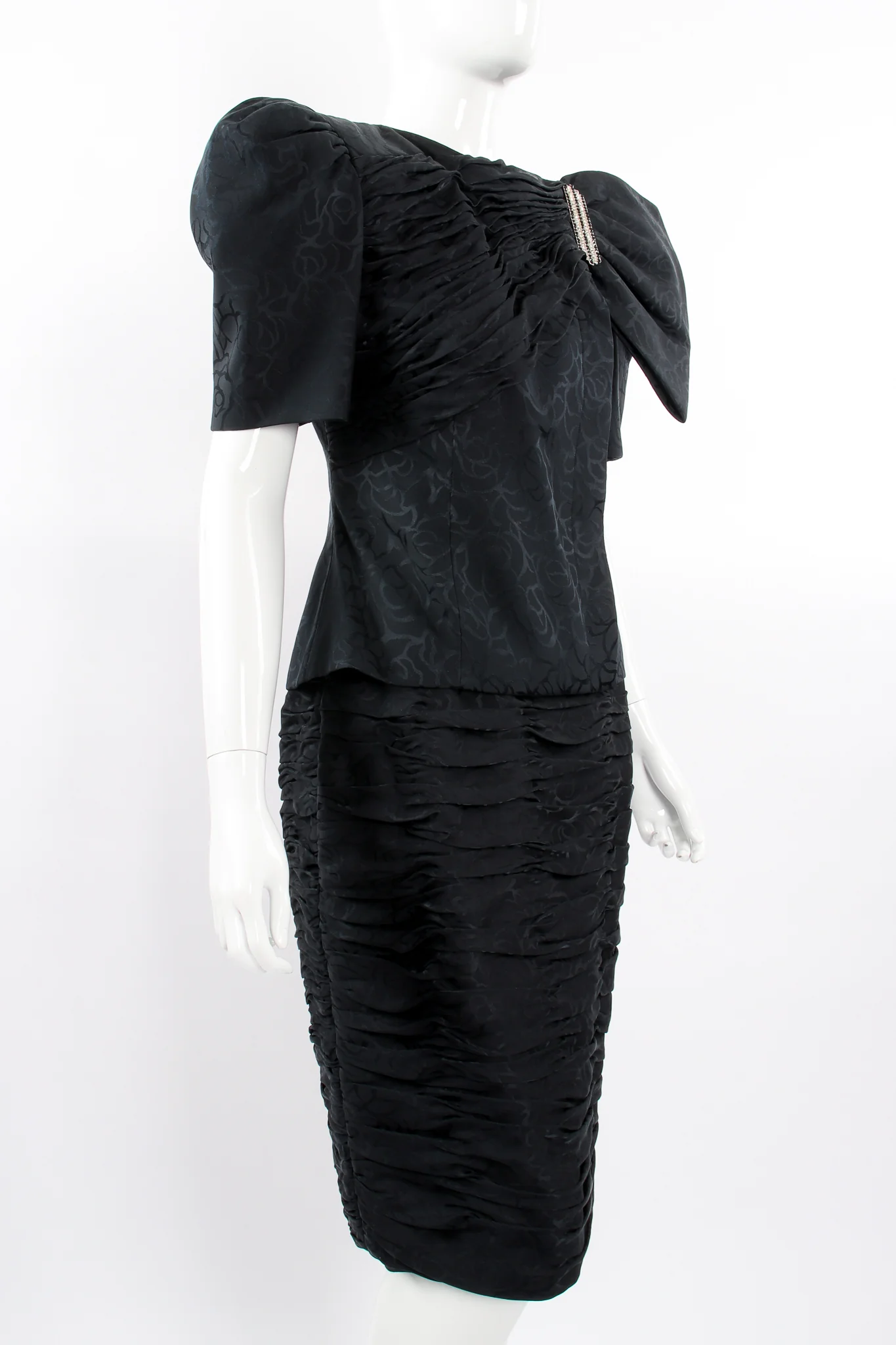 Asymmetric Bow Jacket & Skirt Set - Image 2