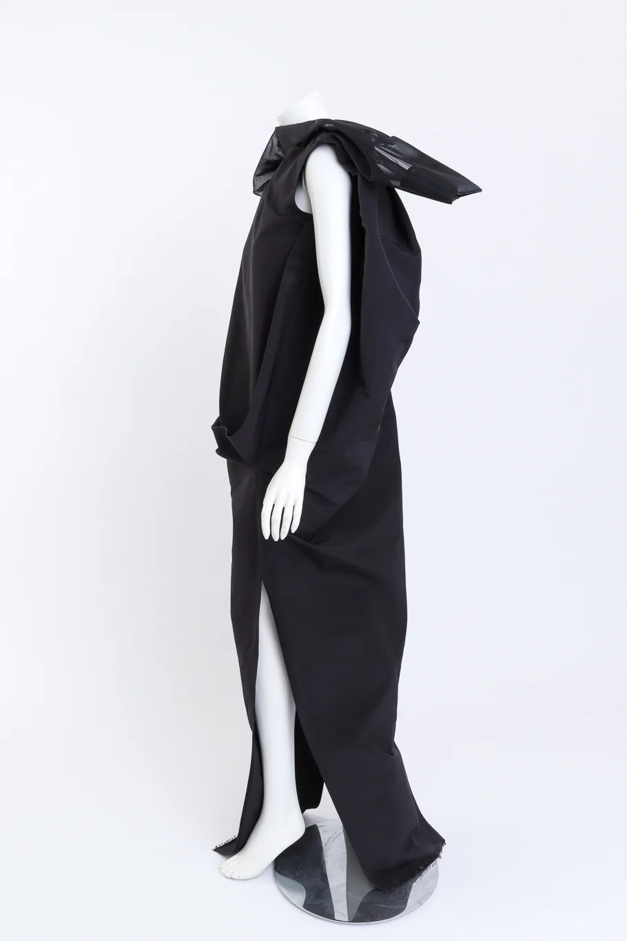 Asymmetric Sculpted Nylon Mesh Dress - Image 2
