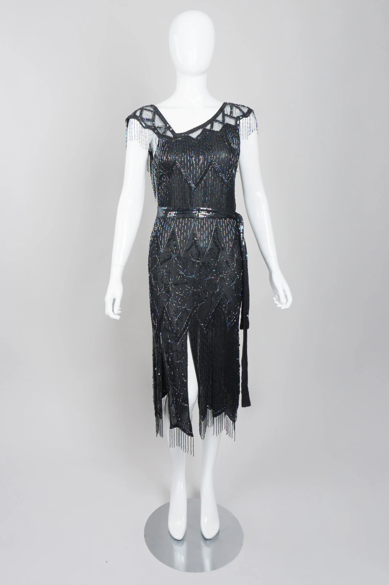 Asymmetrical Beaded Fringe Dress - Image 10