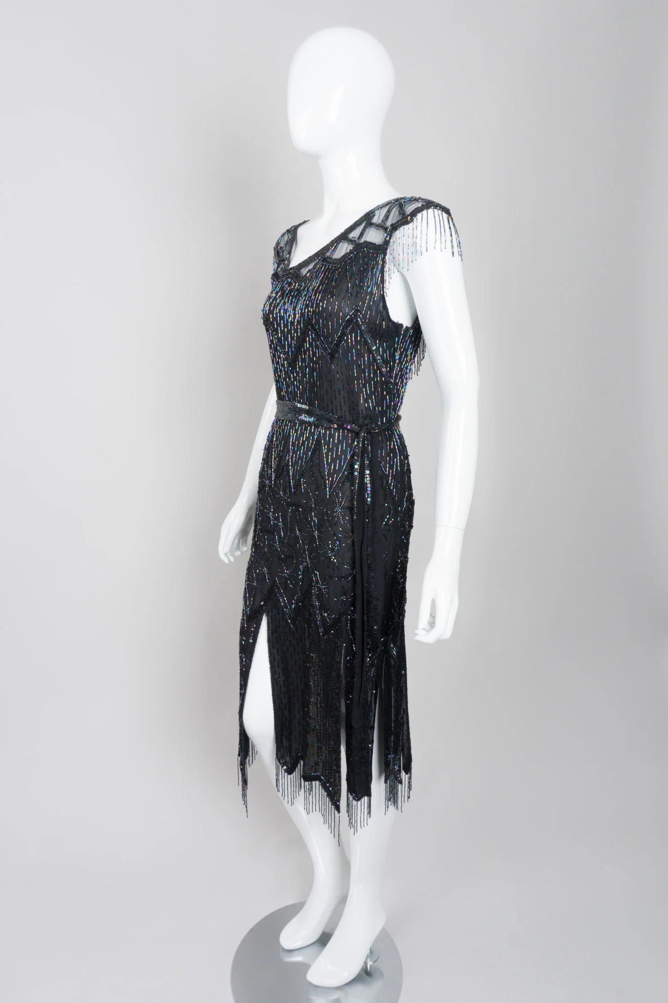 Asymmetrical Beaded Fringe Dress - Image 11