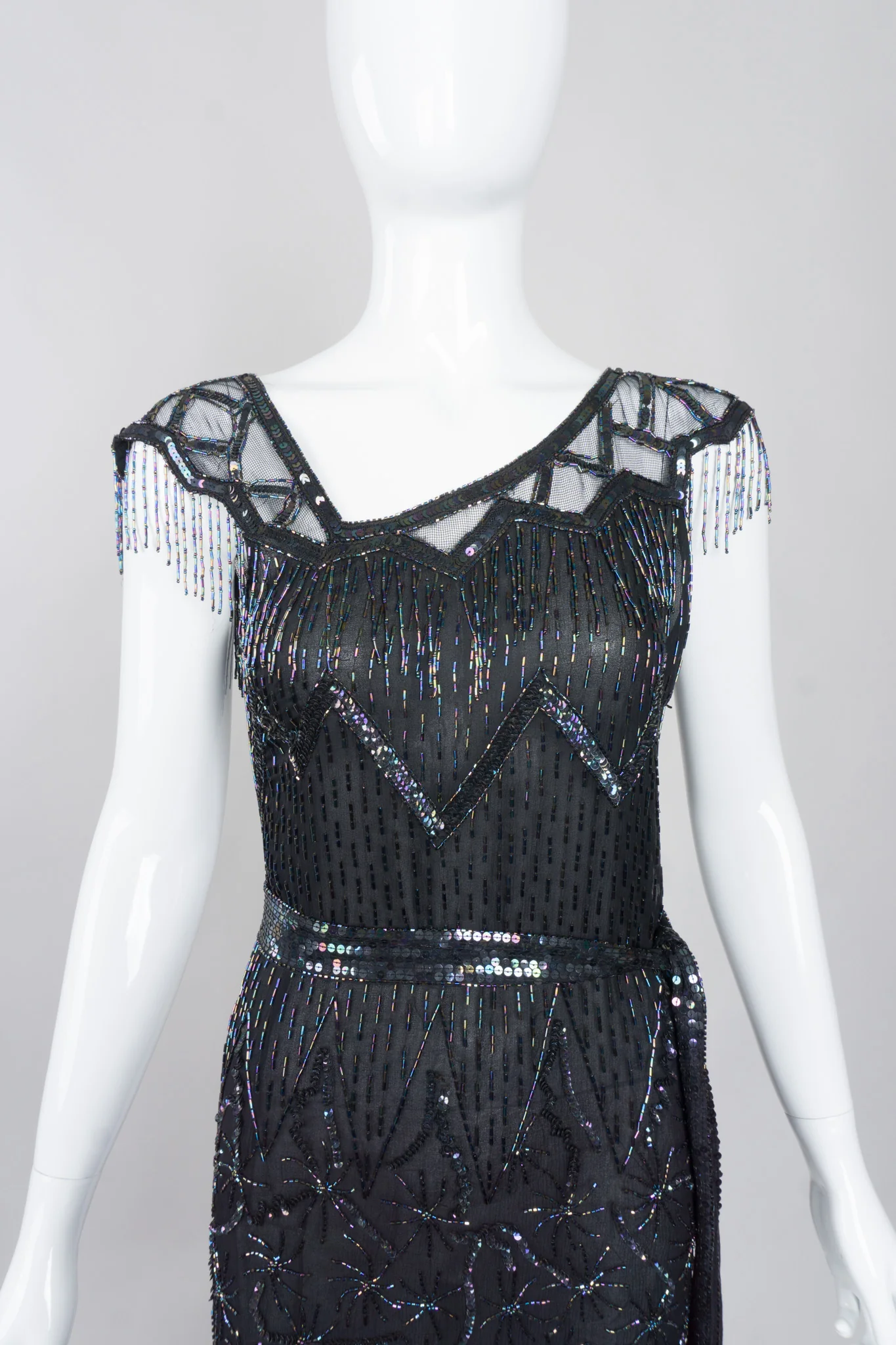 Asymmetrical Beaded Fringe Dress - Image 14