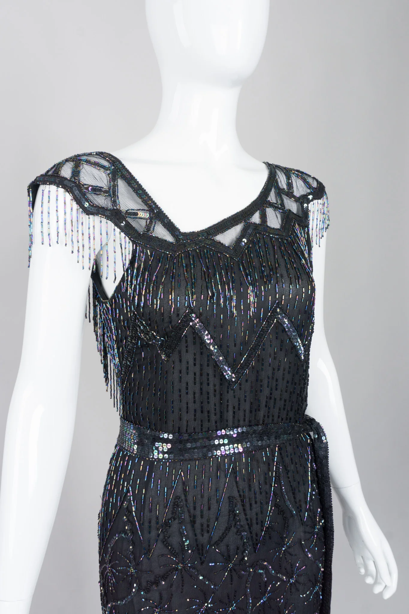 Asymmetrical Beaded Fringe Dress - Image 15